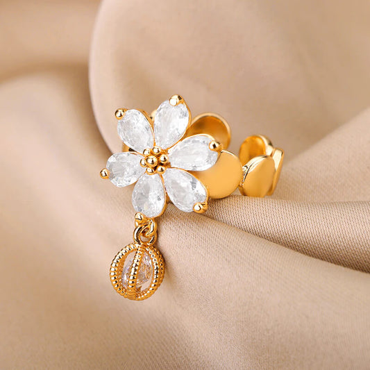 Blooming Flower Golden Ring